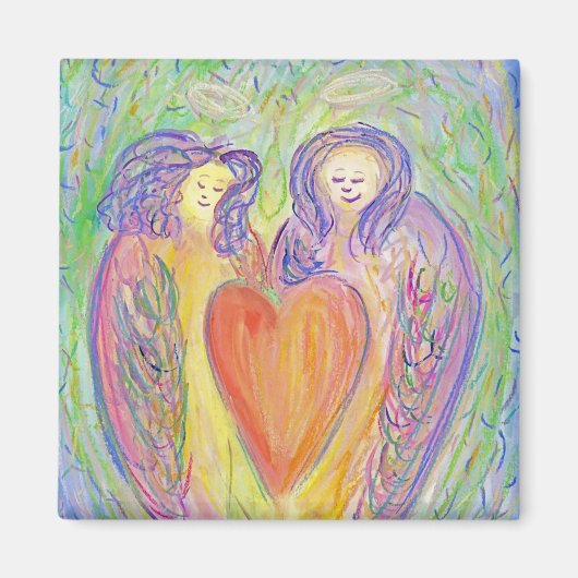 Liefdevolle Beschermengelen Kunst Koelkastmagneet Magneet (Voorkant)