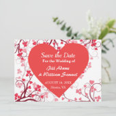 Liefdevolle Bewaar de Datum Valentijnshart Save The Date (Staand voorkant)