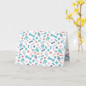 Liefdevolle Bloemen & Foliage Pet Paw Print Patroo Kaart (Gele Bloem)