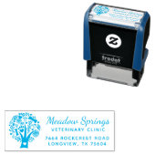 Liefdevolle Bloemen & Foliage Pet Paw Print Tree Zelfinktende Stempel (In situ)