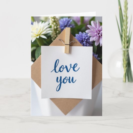 Liefdevolle bloemengroetkaart kaart (Voorkant)