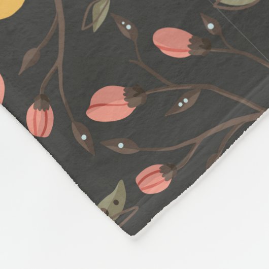 Liefdevolle Boho vogels bloemenpatroon Fleece Deken (Hoek)