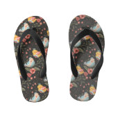 Liefdevolle Boho vogels bloemenpatroon Kinder Teenslippers (Voetbed)