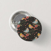 Liefdevolle Boho vogels bloemenpatroon Ronde Button 3,2 Cm (Voorkant /achterkant)