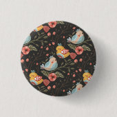 Liefdevolle Boho vogels bloemenpatroon Ronde Button 3,2 Cm (Voorkant)