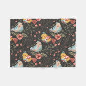 Liefdevolle Boho Vogels Bloemmotief Fleece Deken (Voorkant (Horizontaal))