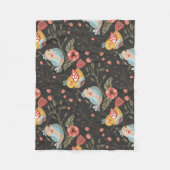 Liefdevolle Boho Vogels Bloemmotief Fleece Deken (Voorkant)