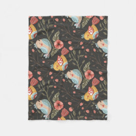 Liefdevolle Boho Vogels Bloemmotief Fleece Deken