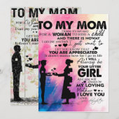 Liefdevolle Brief Aan Moeder | Prachtig Cadeau Voo Feestdagenkaart (Voorkant / Achterkant)