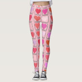 Liefdevolle Bubblegum Roze Valentijnse  Love Patte Leggings (Voorkant)