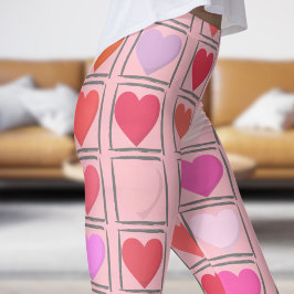 Liefdevolle Bubblegum Roze Valentijnse Love Patte Leggings