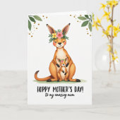 Liefdevolle buideldieren Moederkaart Kaart (Gele Bloem)