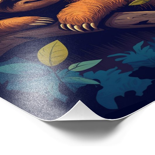 Liefdevolle Chillout Sloth Foto Afdruk (Hoek)