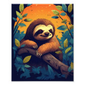 Liefdevolle Chillout Sloth Foto Afdruk (Voorkant)
