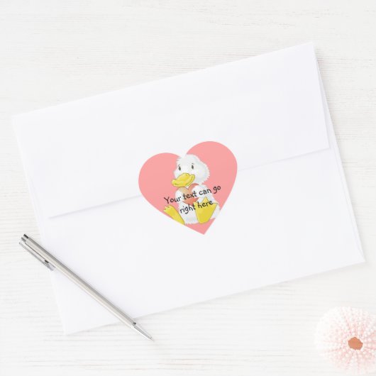 Liefdevolle eendje hart Stickers (Envelop)