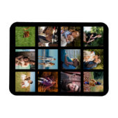 Liefdevolle familiefotocollage budget monogram mag magneet (Horizontaal)