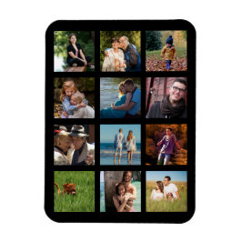 Liefdevolle familiefotocollage budget monogram mag magneet
