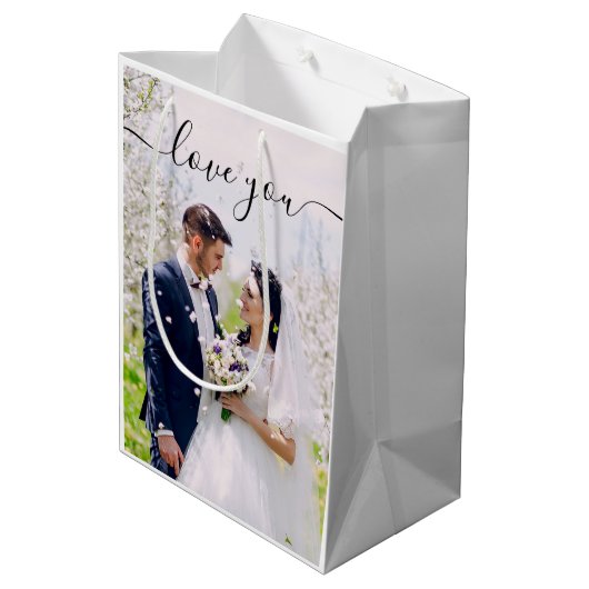 Liefdevolle Fotocadeautas Medium Cadeauzakje (Achterkant Gekanteld)