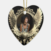 Liefdevolle Geheugen Foto Memorial Diamond Look Keramisch Ornament (Links)