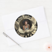 Liefdevolle Geheugen Foto Memorial Diamond Look Ronde Sticker (Envelop)