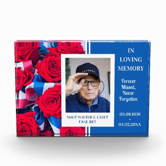 Liefdevolle Geheugen Veteraan/Geliefde Fotoblokken (Voorkant)