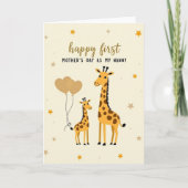 Liefdevolle Giraffe Moederdag Kaart (Voorkant)