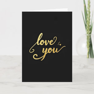 Liefdevolle Glitterende Goudkaart Kaart