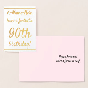 Liefdevolle Gold Foil 90th Birthday Wenskaart Folie Kaarten