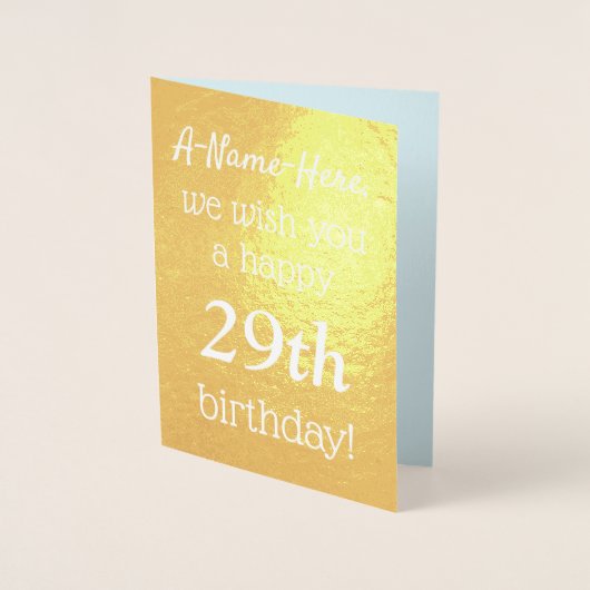 Liefdevolle goudfolie 29e verjaardag Wenskaart Folie Kaarten (Voorkant)