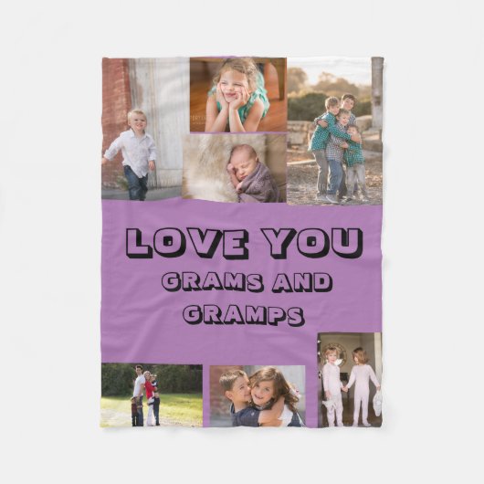 Liefdevolle groet aan oma en opa fleece deken (Voorkant)