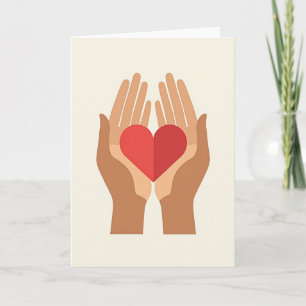 Liefdevolle Handen Hartjes Dag Kaart