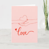 Liefdevolle handen vasthoudend romantisch stel kaart (Voorkant)