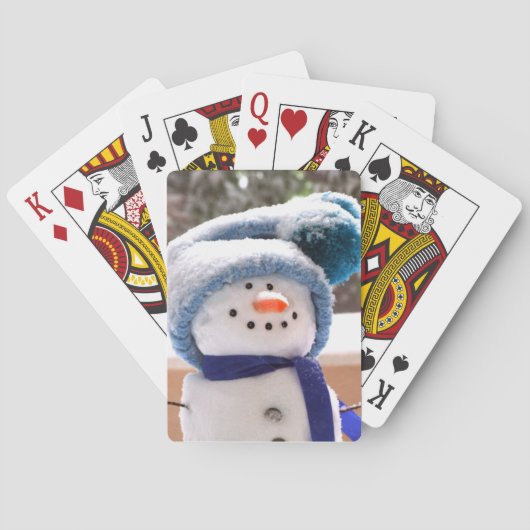 Liefdevolle Handgemaakte Sneeuwman Speelkaarten (Achterkant)