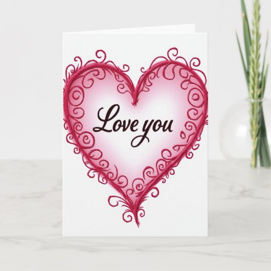 Liefdevolle Hart Romantische Kaart (Voorkant)