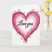 Liefdevolle Hart Romantische Kaart (Gele Bloem)