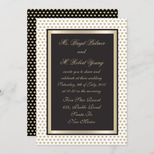 Liefdevolle harten bruiloft briefpapier kaart (Voorkant / Achterkant)