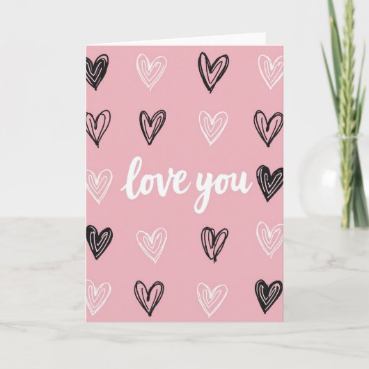 Liefdevolle Hartjes Schetskaart Kaart (Voorkant)