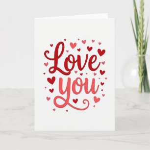 Liefdevolle Hartjes Valentijnskaart met Reliëf Kaart