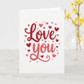 Liefdevolle Hartjes Valentijnskaart met Reliëf Kaart (Gele Bloem)