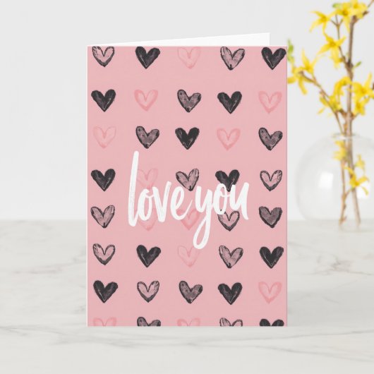 Liefdevolle Hartjes Zoete Kaart (Gele Bloem)