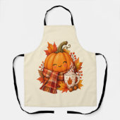 Liefdevolle Herfst - Knuffelende Lachende Pompoen Schort (Voorkant)