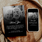 Liefdevolle Herinnering 2-Foto Elegant Schrift Rou Bedankkaart