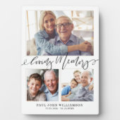 Liefdevolle Herinnering 3 Foto Collage Herdenkings Fotoplaat (voorkant)