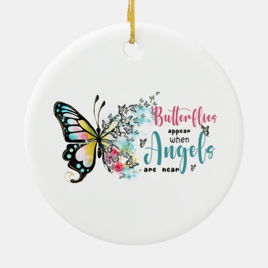 Liefdevolle herinnering aan een geliefde Butterfly Keramisch Ornament (Achterkant)