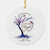 Liefdevolle herinnering aan een geliefde kardinale keramisch ornament (Voorkant)