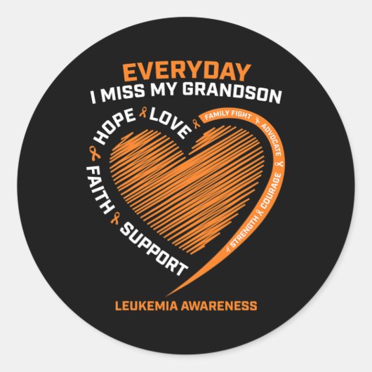 Liefdevolle herinnering aan mijn kleinzoon leukemi ronde sticker (Voorkant)