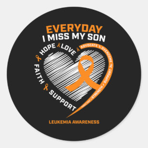 Liefdevolle herinnering aan mijn zoon Leukemie Aw Ronde Sticker