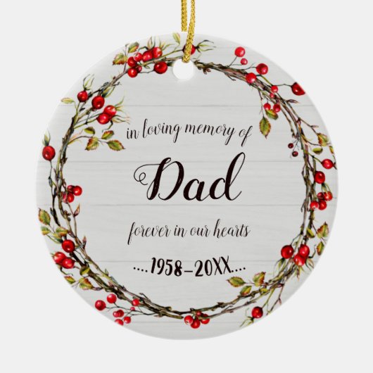 Liefdevolle herinnering aan papa | Activiteiten in Keramisch Ornament (Voorkant)