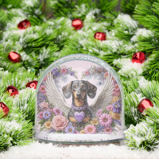 Liefdevolle herinnering aan teckel sneeuwbol (Kerstmis)