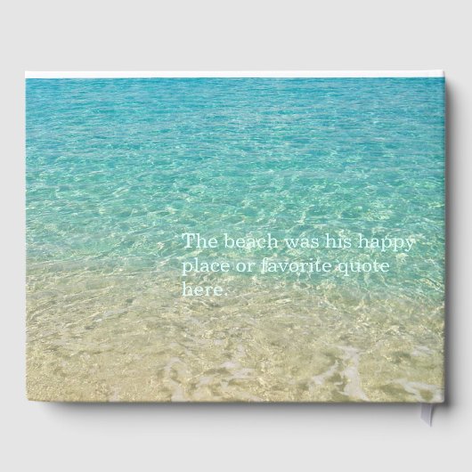 Liefdevolle herinnering Beach Water Shore begrafen Gastenboek (Achterkant)